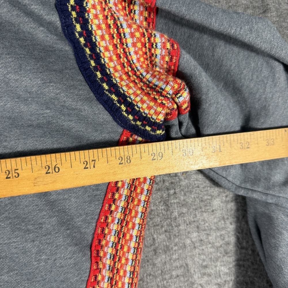 Natural Life Womens S M Knit Trim Sweatshirt Oversized Boho Festival Artsy Gray - Picture 5 of 7